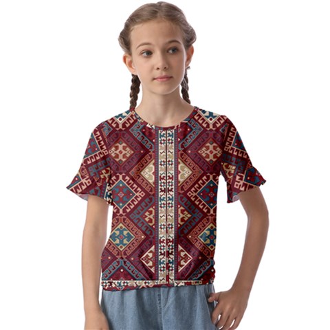 Armenian Carpet Kids  Cuff Sleeve Scrunch Bottom Tee by Gohar