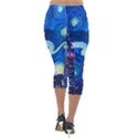Starry Night In New York Van Gogh Manhattan Chrysler Building And Empire State Building Lightweight Velour Capri Leggings  View2