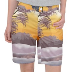 Illustration Background Landscape Pocket Shorts by Wegoenart