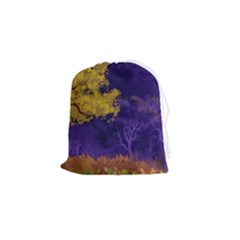 Landscape Illustration Night Light Drawstring Pouch (small) by Wegoenart