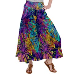 Illustration Graphics Design Art Satin Palazzo Pants by Wegoenart
