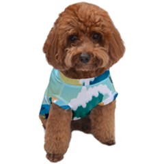 Dolphin Seagull Sea Ocean Wave Dog T-shirt by Wegoenart