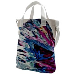 Feathers Canvas Messenger Bag by kaleidomarblingart