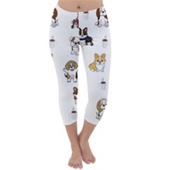 Hot Chocolate Puppies Hot Cocoa Capri Winter Leggings  by Wegoenart