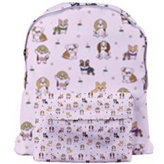 Puppies Dog Pattern Drawing Giant Full Print Backpack by Wegoenart
