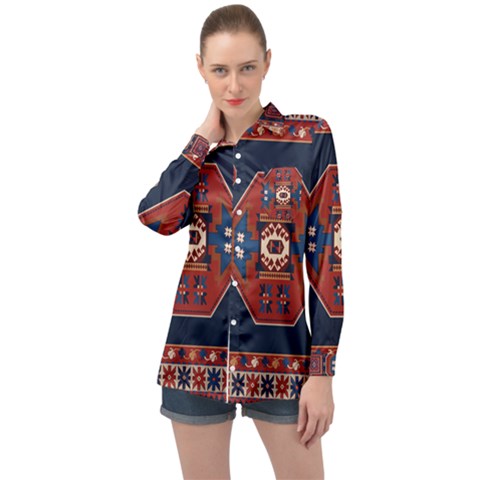Armenian Carpet Long Sleeve Satin Shirt by Gohar