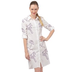 Doodles - Beach Time! Long Sleeve Mini Shirt Dress by ConteMonfrey