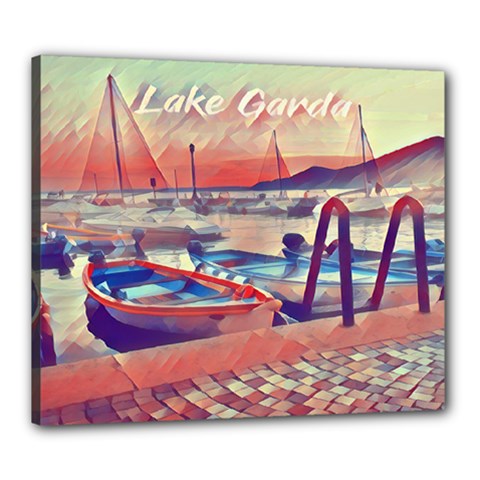 Boats On Lake Garda Canvas 24  X 20  (stretched) by ConteMonfrey