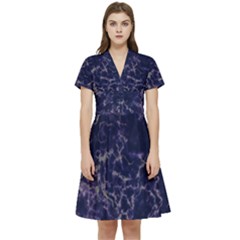 Ocean Storm Short Sleeve Waist Detail Dress by ConteMonfrey