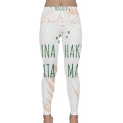 Hakuna Matata Tropical Leaves With Inspirational Quote Classic Yoga Leggings by Jancukart
