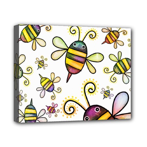 Bee Doodle Cartoon Canvas 10  X 8  (stretched) by Wegoenart