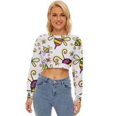 Bee Doodle Cartoon Lightweight Long Sleeve Sweatshirt by Wegoenart