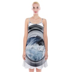 Gray Washing Machine Illustration Spaghetti Strap Velvet Dress by Jancukart