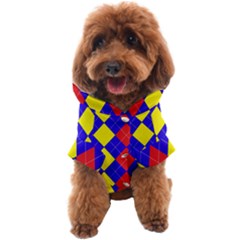 Yellow Red & Blue Pattern Dog Coat Dog Coat by coatsdoggies