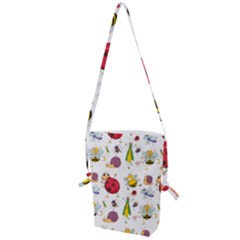 Cute Cartoon Insects Seamless Background Folding Shoulder Bag by Jancukart