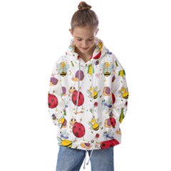 Cute Cartoon Insects Seamless Background Kids  Oversized Hoodie by Jancukart