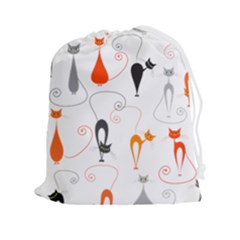 Cartoon Cat Seamless Pattern Graphic Drawstring Pouch (2xl) by Jancukart