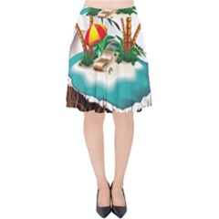 Coconut And Holiday Beach Food Velvet High Waist Skirt by Jancukart
