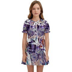 Abstract Cross Currents Kids  Sweet Collar Dress by kaleidomarblingart
