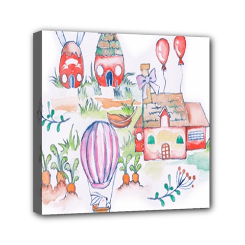 Easter Village  Mini Canvas 6  X 6  (stretched) by ConteMonfrey