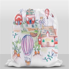 Easter Village  Drawstring Bag (small) by ConteMonfrey