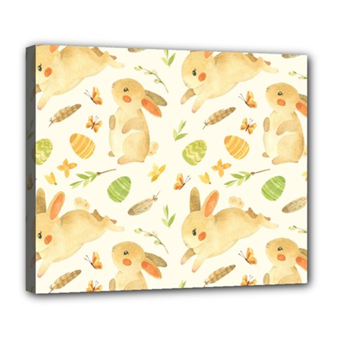 Cute Rabbits - Easter Spirit  Deluxe Canvas 24  X 20  (stretched) by ConteMonfrey