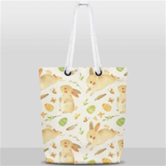 Cute Rabbits - Easter Spirit  Full Print Rope Handle Tote (small) by ConteMonfrey