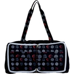 Black And Multicolored Polka Dot Wallpaper Artwork Digital Art Multi Function Bag by danenraven