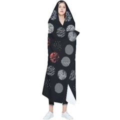 Black And Multicolored Polka Dot Wallpaper Artwork Digital Art Wearable Blanket by danenraven