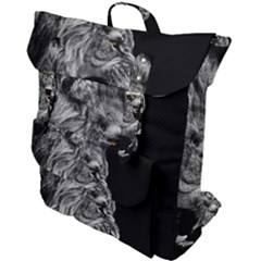 Roar Angry Male Lion Black Buckle Up Backpack by danenraven
