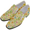 Nature Doodle Art Trees Birds Owl Children Pattern Multi Colored Women Slip On Heel Loafers View2