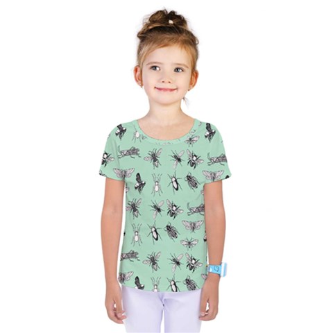 Insects Pattern Kids  One Piece Tee by Valentinaart