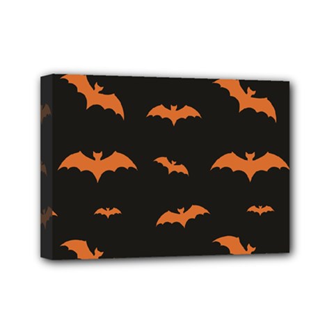 Bat Pattern Mini Canvas 7  X 5  (stretched) by Valentinaart