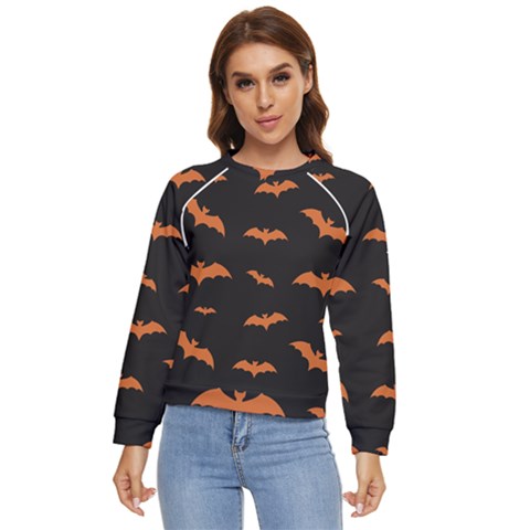 Bat Pattern Women s Long Sleeve Raglan Tee by Valentinaart