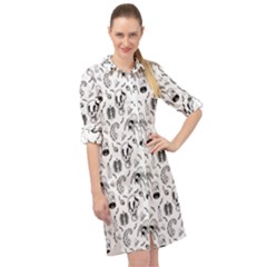 Halloween  Long Sleeve Mini Shirt Dress by Valentinaart
