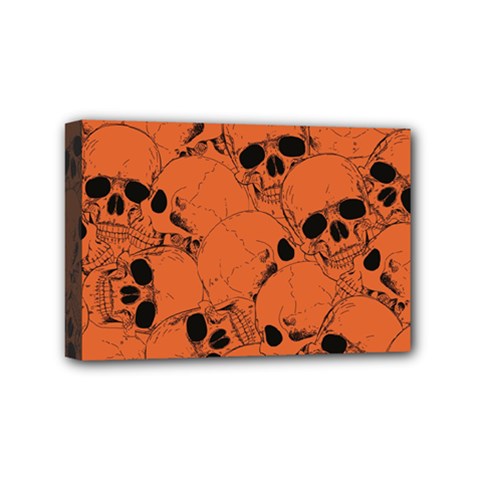 Skull Pattern Mini Canvas 6  X 4  (stretched) by Valentinaart