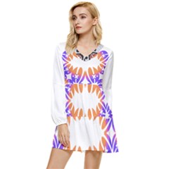 Im Fourth Dimension Space 1 Tiered Long Sleeve Mini Dress by imanmulyana