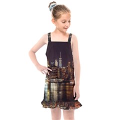 New York City Panorama Urban Hudson River Water Kids  Overall Dress by danenraven