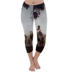 Man Cattle Animals Cows Bulls Calves Mammals Capri Winter Leggings  by danenraven
