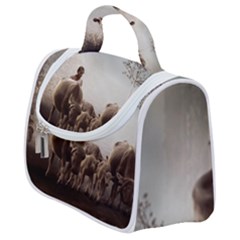 Man Cattle Animals Cows Bulls Calves Mammals Satchel Handbag by danenraven