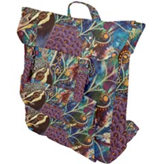 Peacock Mixed Media Bird Animal Buckle Up Backpack by danenraven