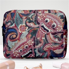 Indonesia Bali Batik Fabric Impression Patterns Make Up Pouch (large) by danenraven