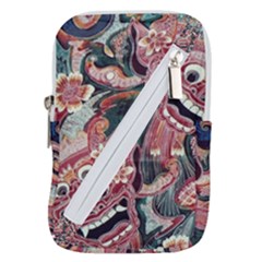 Indonesia Bali Batik Fabric Impression Patterns Belt Pouch Bag (small) by danenraven