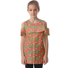 X Mas Texture Pack Fold Over Open Sleeve Top by artworkshop
