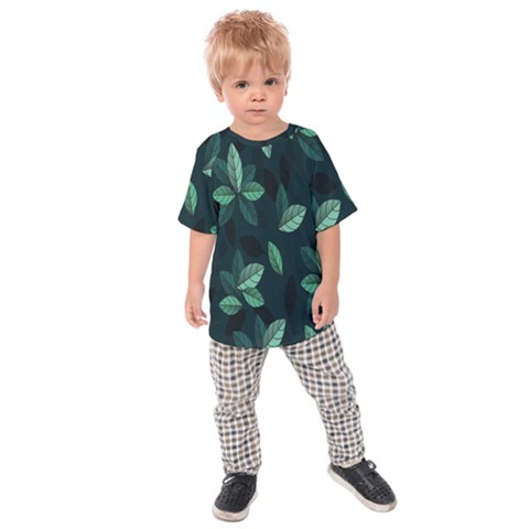 Leaves Pattern Kids  Raglan Tee by artworkshop