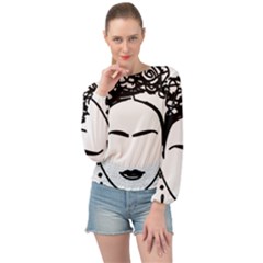 Frida Kahlo  Banded Bottom Chiffon Top by Sobalvarro