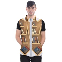 Bookshelf Heart Men s Puffer Vest by artworkshop