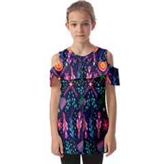 Pattern Nature Design Fold Over Open Sleeve Top by artworkshop