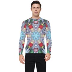 Geometric Symmetrical Symmetry Data Futuristic Men s Long Sleeve Rash Guard by Ravend