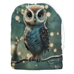Owl Bird Bird Of Prey Ornithology Animal Drawstring Pouch (3xl) by Pakemis